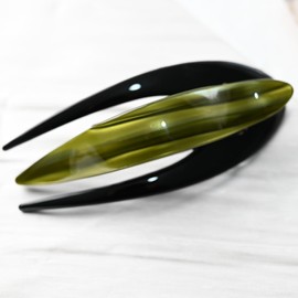 Prettyou Handmade Celluloid French Design Tortoise Shell Barrettes Side-slide Opening Duck Luxury Fashion Accessories Hair Clip Claw for Women (green)