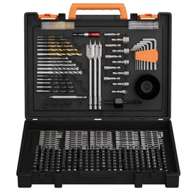350Pcs Drill Bit Set for Home Repair & Furniture Assembly, Impact Driver Bit Set with Security Bits, Sockets, Hex Keys, Hole Saws - ENERTWIST