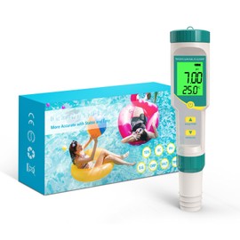 GISNPA pH Meter, 7 in 1 pH/TDS/EC/ORP/S.G/Salinity/Temp Meter, Digital pH Tester with ATC & LCD Backlight for Drinking Water, Hydroponics, Swimming Pool and Aquarium