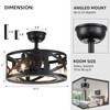 MOOONICHE Caged Ceiling Fan with Lights, Modern Enclosed Ceiling Fan