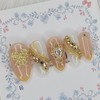 Dual Gold Edge Handmade Nail Tips - Almond S /