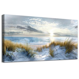 Lapremoly Wall Decor For Bedroom Large Wall Art For Living Room Modern Office Wall Decorations Ocean Beach Wall Painting Blue Sea Landscape Picture Canvas Prints Artwork Hotel Canvas Art Wall Decor