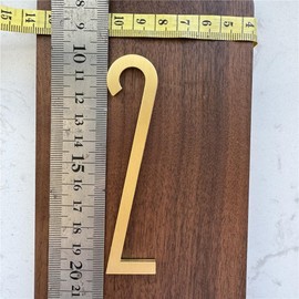 3.9Inch Self Adhesive Solid Brass English Letters for Wall Decor Metal House Numbers Mailbox Numbers Street Address Plaques Numbers Hardware (Number 2)