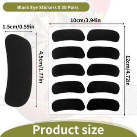 300 Pairs Eye Black Stickers Sports Baseball Eye Black for Kids, Glitter Eyes Strips Adhesive Sticker for Baseball Softball Football Sport Occasion Breathable Eyes Strips Sports Spirit Themed Party
