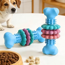 FantaDeco Puppy Teething Toy, Durable Chew Toy for Small Dogs, Interactive Bone Toy to Keep Puppies Busy, Teeth Cleaning Dog Toy for Small Breeds