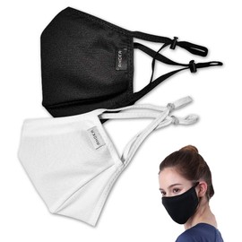 AHOKA AHOKA Nano Protection Mask II, Washable, Reusable, No Stuffiness, Nano Filter Blocks Ultrafine Dust and Bacteria, Pollen Cut, PM2.5, 3D Construction, Easy Breathing, Talk, Won't Hurt Your Ears, Adjustable, L, Black, 1 Piece