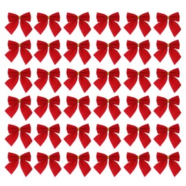 iwiio 36Pcs Red Bows for Christmas Tree, Christmas Bows for Decorations, Christmas Ribbon Bows Ornaments for Home DIY Craft,Christmas Tree,Wreaths,Garland Decor (Red)