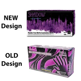 Adenna SHD932 Shadow 6 mil Nitrile Powder Free Exam Gloves (Black, Small)- Pack of 10, Count 1000