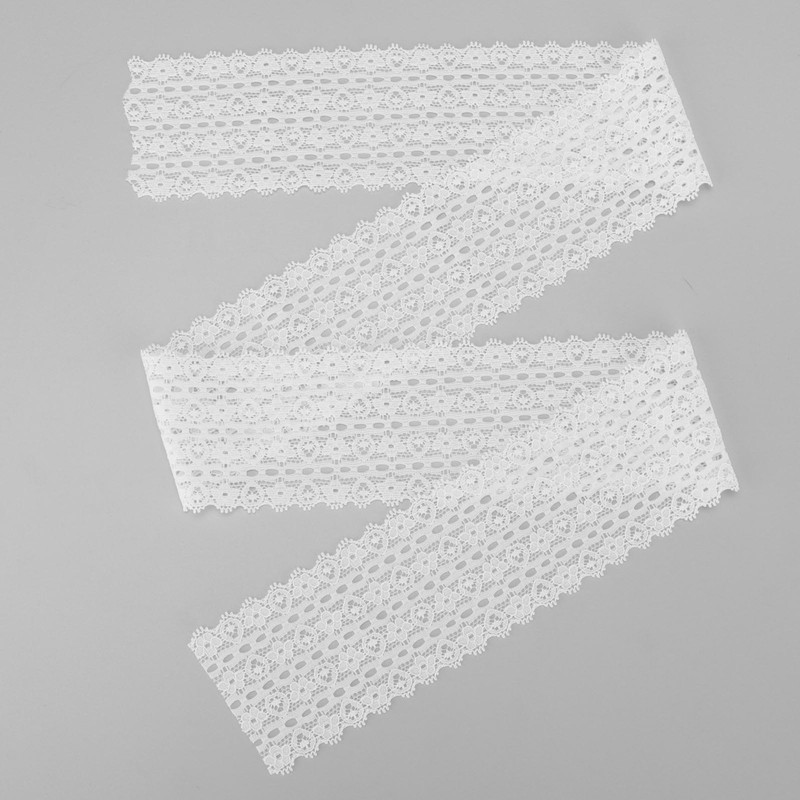 White Lace 10 Yards 6cm/2.3in Wide Ribbon Trim Flower Pattern