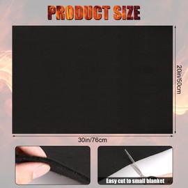 Welding Blanket Fireproof, 20x30in 1800°F Heat Resistant High Temp Thickness Felt Carbon Welding Mat Flame Fire Retardant Protective Pad for Glass Blowing Camping Stove BBQ Grill