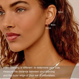 DAILI 6 Pairs Women Earring Sets for Multiple Piercing,14K Gold Plated Dainty Small Hoop Huggie Earrings, Cartilage Earrings,Silver CZ Flat Back Earrings for Helix (6Pairs stud hoop-opal)