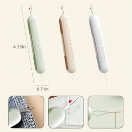 3pcs 2 In 1 Needle Threader Seam Ripper,Needle Threading and Seam Kit Seam Ripper Tool for Sewing, Knitting, Quilting