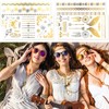 HOWAF 8 Sheets Gold Tattoos Temporary Metallic Tattoos, Gold Temporary