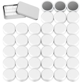 Wukong Pack of 36 Circle Magnets for Whiteboard, White, Fridge Magnets for Magnetic Board, School, Seminars, Fridge Magnet, Lockers and Photos, Diameter 20 mm, 8 mm Thickness
