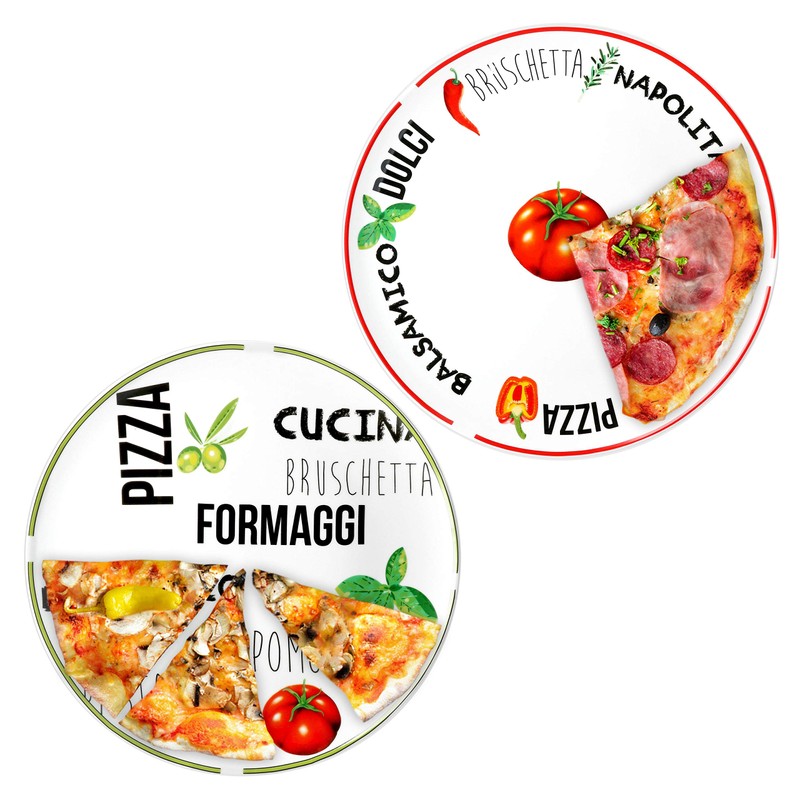 MamboCat 2 x large pizza plates, white, diameter 31 cm,