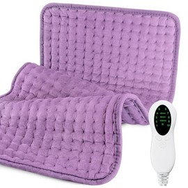 Heating Pad for Back Pain & Period Cramps Relief - Birthday Gifts for Women Mom Grandma, Portable Electric Neck and Shoulder Heating Pads Large, 10 Heat Settings, ETL Certified, 12"x24", Purple