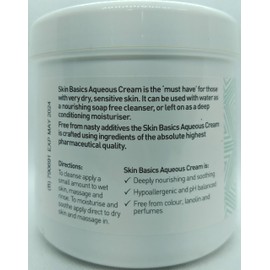 SKIN BASICS Aqueous Cream BP Jar 500g - Gentle Soap Free Cleanser Wash - Clinically Tested, Non-Irritating, Hypoallergenic Deep Moisturiser for Dry & Sensitive Skin