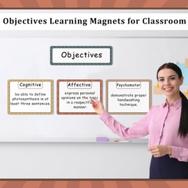Feifeiya 11 Pcs Dry Erase Objectives Learning Magnets for Classroom Learning Objectives Display Classroom Organization Chart for Whiteboard Goals Targets Teacher Teaching(Boho)