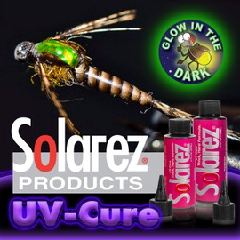 SOLAREZ Fly Tie UV Cure Resin - Thick Hard Glow Formula (2 oz) Fly Tying, Fishing, Use Glow in The Dark to Build Fly Heads and Bodies ~ Made in The USA