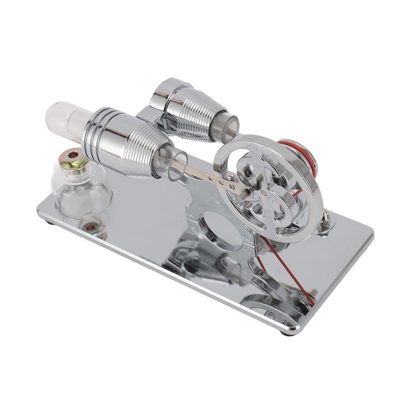 Sterling Engine Model with LED Bulb and Flywheel Stirling Engine