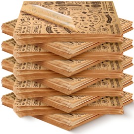 1000 Pcs 12 x 12 Inch Deli Wax Paper Sheets Grease Resistant Tray Basket Liners Newsprint Paper Water and Grease Proof Sandwich Wrapping Square Hot Dog Wrappers for Food Baking (Brown)