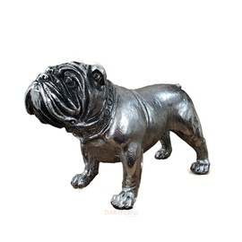 Darthome Ltd Vintage Silver British Bulldog Home Ornament Sculpture Figurine Statue Gift 27cm