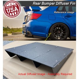 SDeelCase 22" x 21" ABS Universal Rear Bumper 4 Fins Diffuser Fin Matt Black  For Mercedes