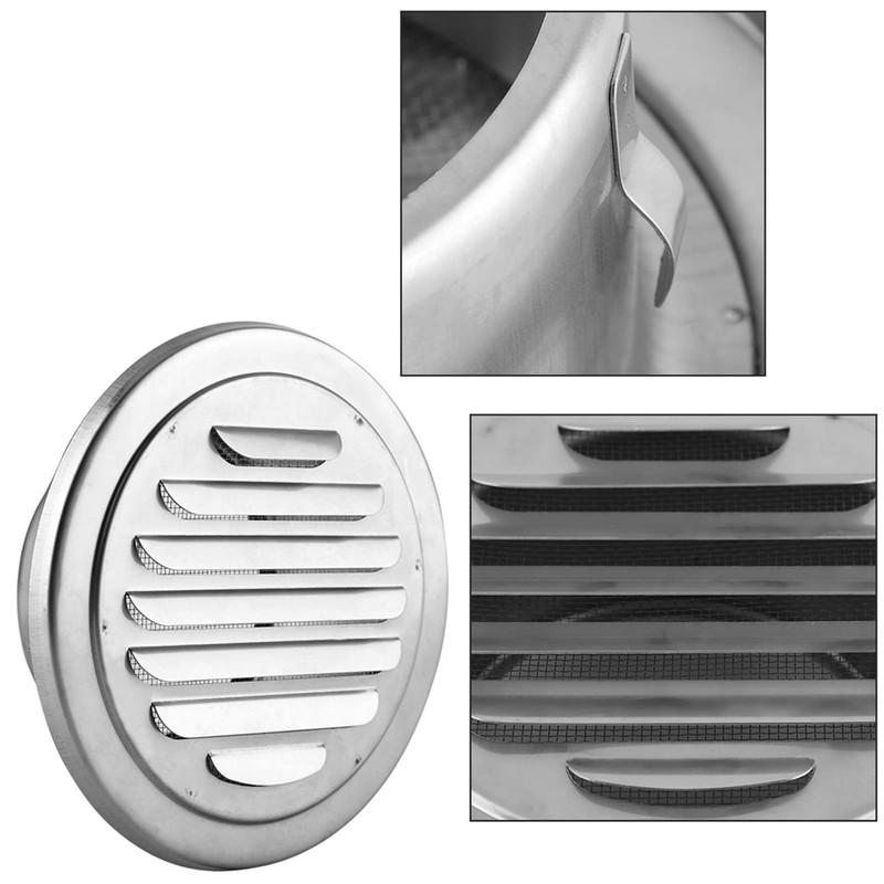 DDBSUN Stainless Steel Wall Air Vent Round Flat Grille Ducting