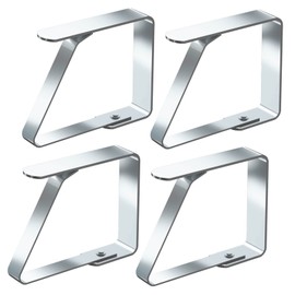 Blooven Large Tablecloth Clips 4 Pack Stainless Steel Table Cover Clamps Table Cloth Holderss, for Tables of 3-5 cm Thick (7 cm x 4 Pack)