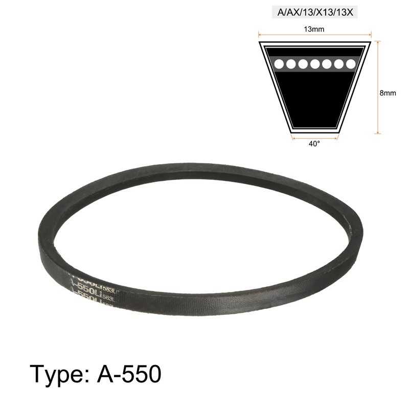 sourcing map A550 V-belt, 21.7 inch inner circumference, A-profile rubber