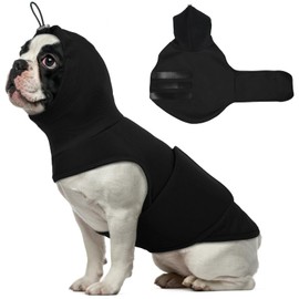 Hjumarayan Beruhigungsweste für Hunde, Anti Stress Weste für Hunde mit Ohrenschutz Dehnbarer Hundejacke, Hunde Beruhigungsweste Bequemer Hundeweste für Feuerwerk Donner Sirenen, Schwarz M