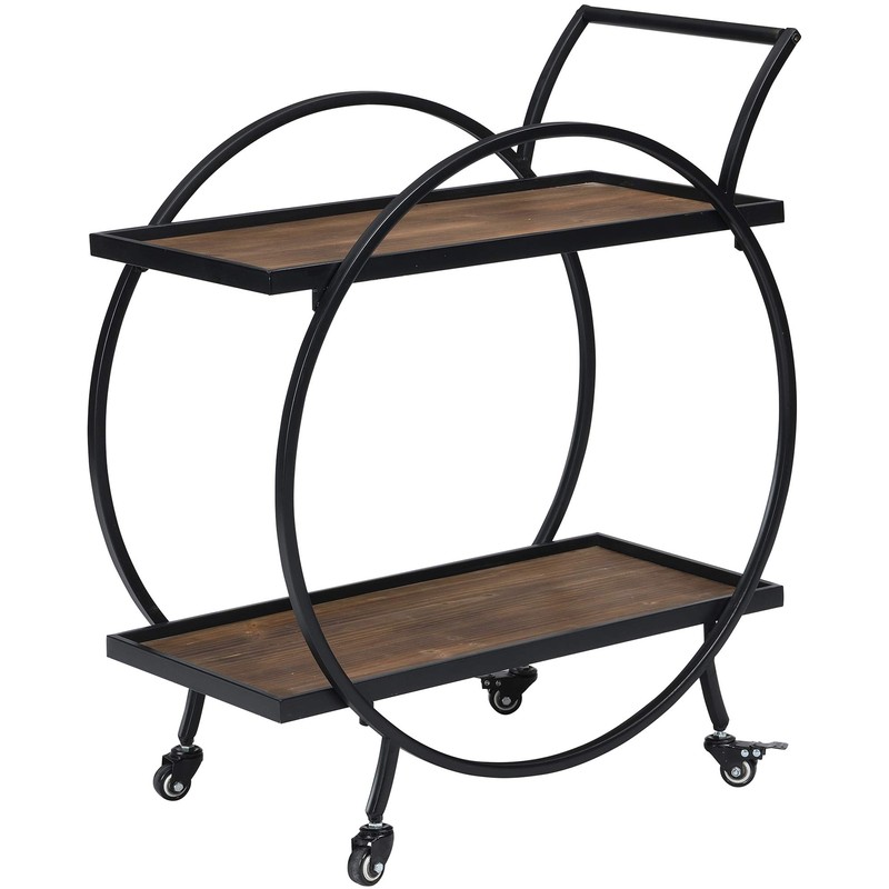 FirsTime & Co. Black and Brown Odessa Bar Cart, 2