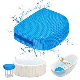 Inlisy Hot Tub Booster Seat 15" x 12" x 5" for Walk in Tub, 3D Air Mesh SPA Bathtub Cushion with Weighted Bead for Quick Sink, Non-Slip Bottom Shower Cushion