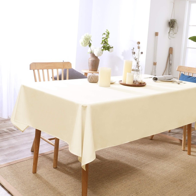 Deconovo Oxford Decorative Wipeable Tablecloth Rectangle Water Resistant Tablecloth for