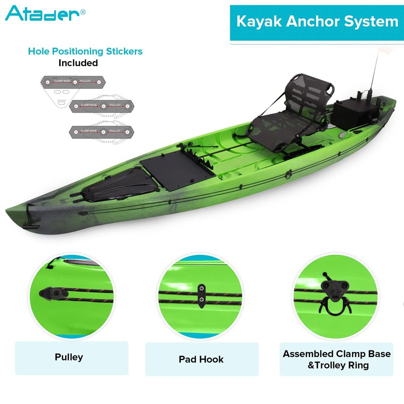 Atader Kayak Anchor Trolley Kit, Heavy Duty Anchor Trolley System