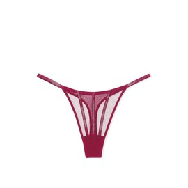 Victoria's Secret Sheer Shine Thong Panty Color Red New (US, Alpha, Small, Regular, Regular, Red)