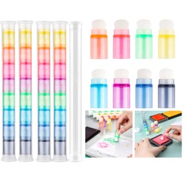 BAOFALI 40 Pcs/Set Soft Bristles Finger Daubers with 5 Storage Box Ink Blending Brushes Mini Stackable Blender Brushes Brush Head 0.75'' for Cardmaking Painting Drawing Handles Ink Blender Tool