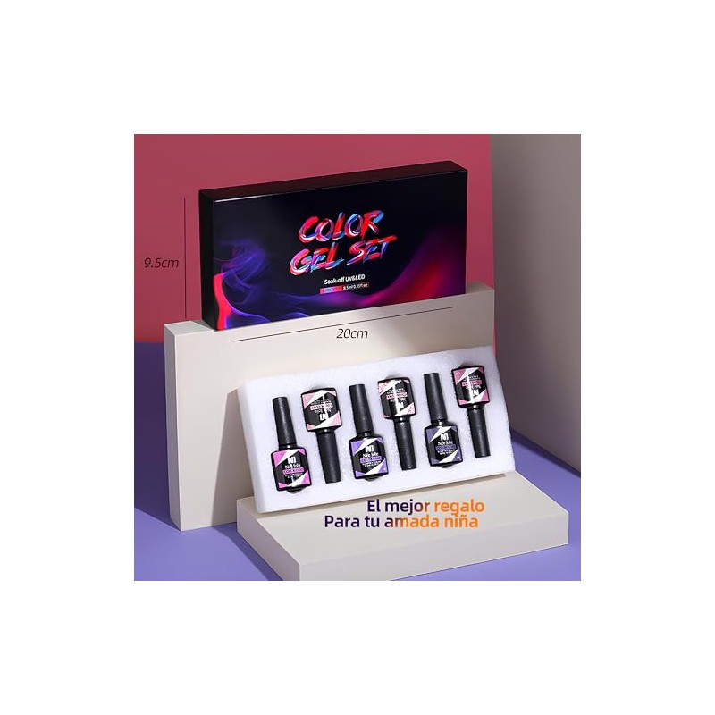 Kit cat eye gel polish,6 Brillo colores Esmalte ojo de