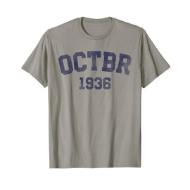 October - Vintage 1936 89th Birthday Retro 89 Years Old T-Shirt