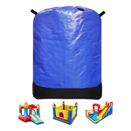 Heavy Duty Water-Resistant Inflatable Bounce House Storage Bag with Drawstring, Flat 39" x 47", for Residential & Commercial Use-Blue