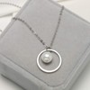 TseenYi Circle Pearl Necklace Chain Tiny Pearl Pendant Necklace Karma