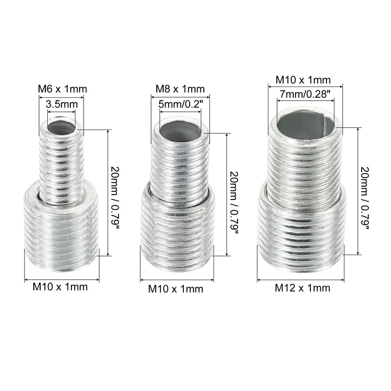 PATIKIL M10/M12 to M6/M8/M10 Reducing Screw, 6 Pack 20mm Long