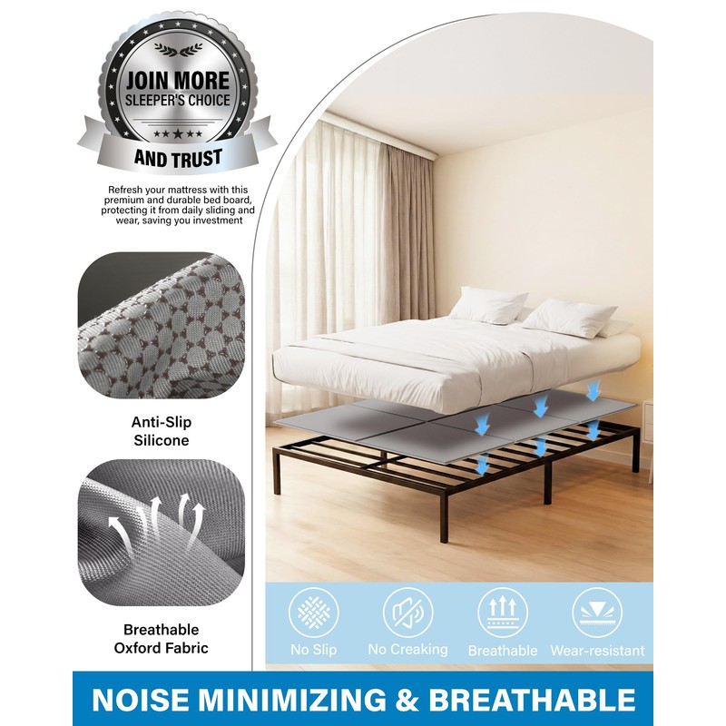 SAKSUN Bunkie Board Queen 60x80'' for Bedroom: Breathable & Moisture