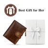 Blucoay Wallet Women,Leather Bifold Womens Wallet RFID Blocking Compact Card