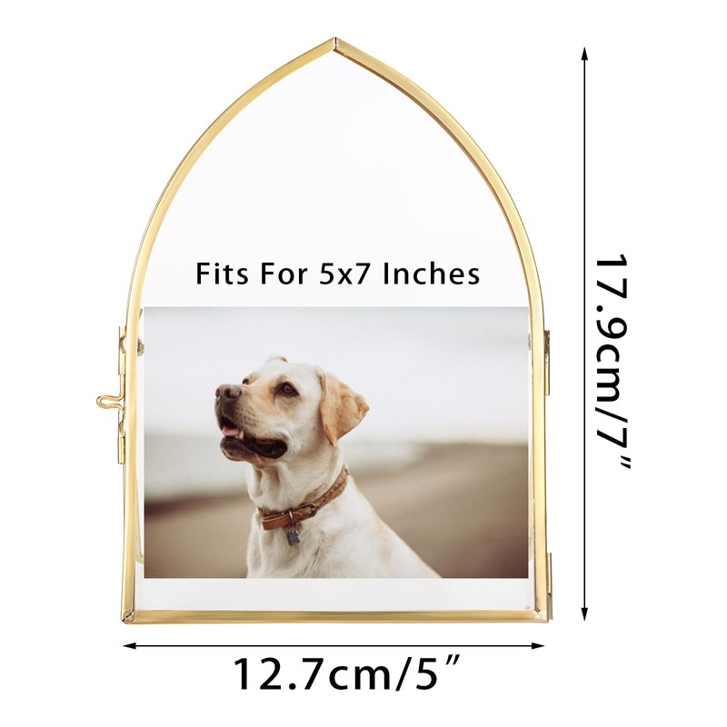 JUXYES 5x7 Inch Tabletop Double Glass Frame for Pressed Flowers,