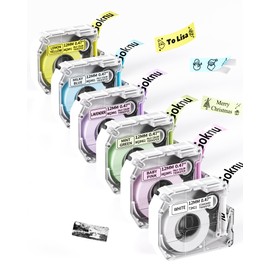 Goknu Tape Replacement for Brother P Touch M Tape MK221 MK 231, M950 Thermal Transfer Tape Compatible with Brother PT-M95 PTM95 PT-70BM PT-65 PT-90 PT-80 PT-85 Label Printer, 12 mm x 4 m Black on 6