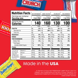 Butterfinger, CRUNCH, Baby Ruth, 100 Grand Minis, Assorted Candy Bars, Great for Sharing, Bulk 135 Count Pack, 55.3 oz