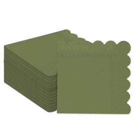 qiqee Turquoise Green Cocktail Dinner Napkins 5x5inch Disposable Beverage,Wedding, Birthday Party Dessert Wave Paper Napkins(120 Count)