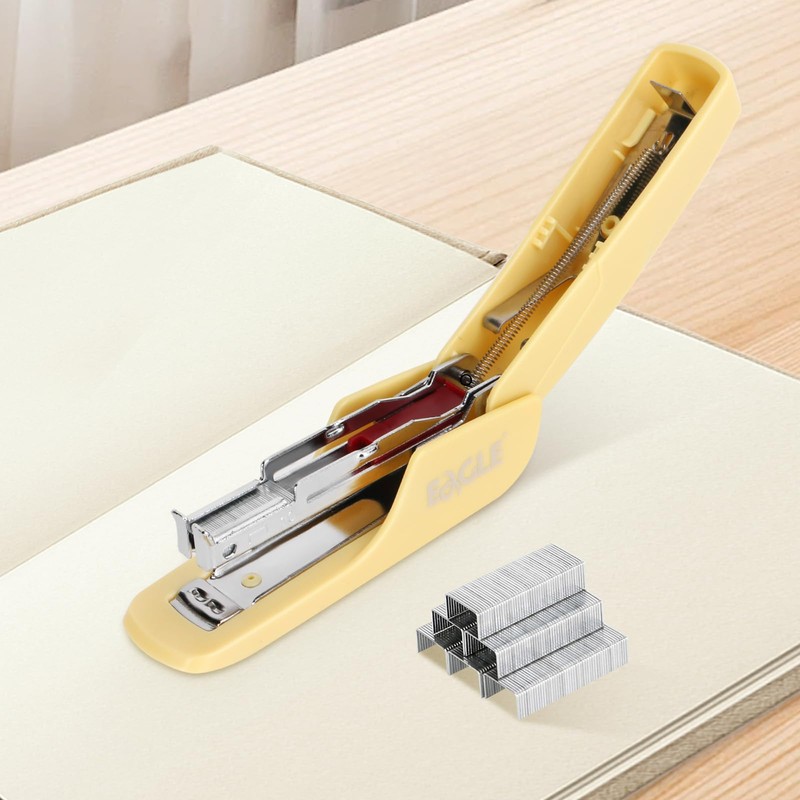 Eagle Stapler with Stapler Remover，12 Sheets Capacity，NO.10 Stapling,Yellow