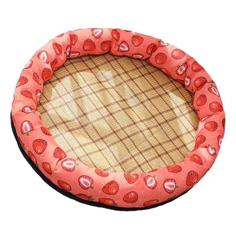 Round Pet Cooling Bed Cartoon Printing Pet Sleeping Bed Summer